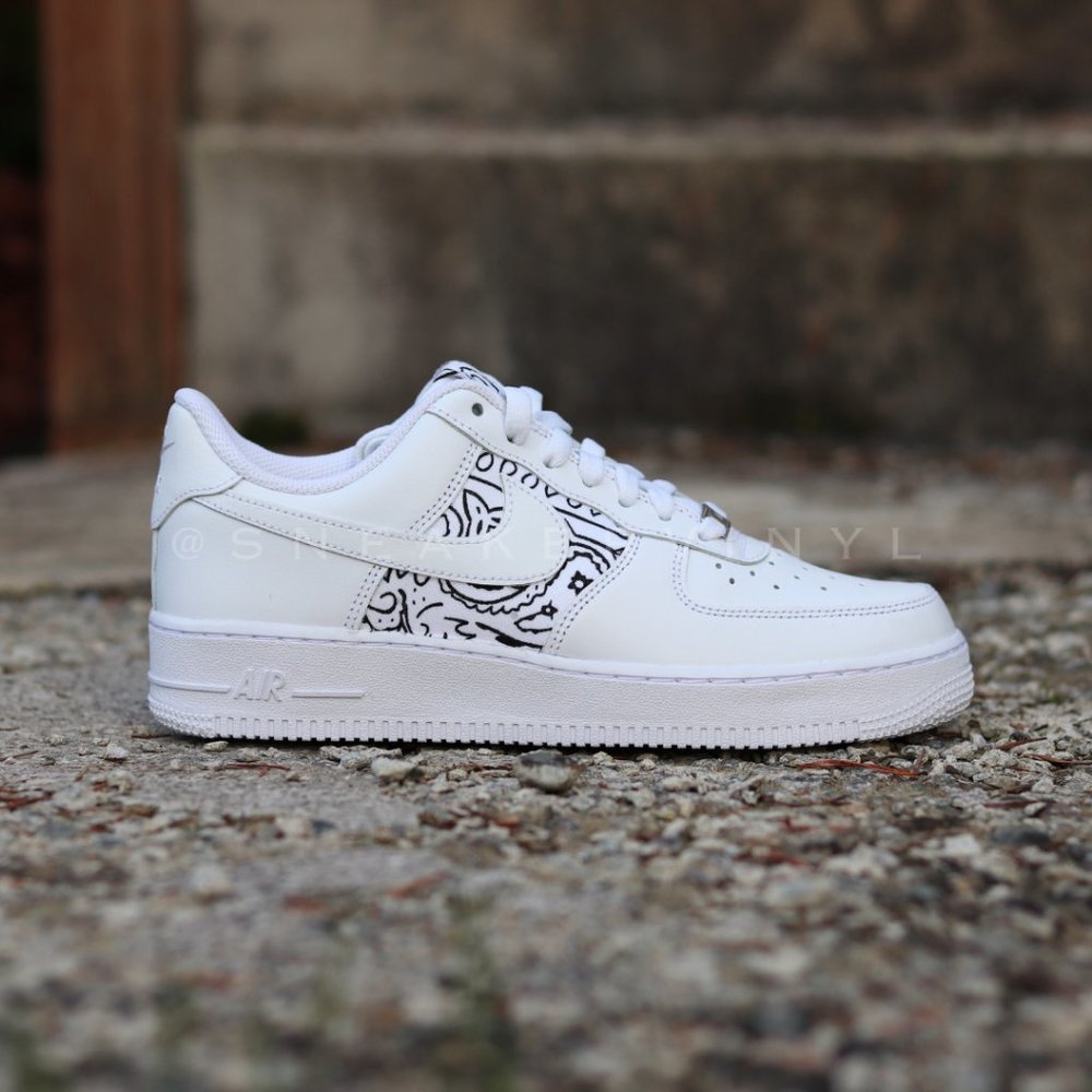 Nike Air Force 1 Low White Bandana Custom NWT